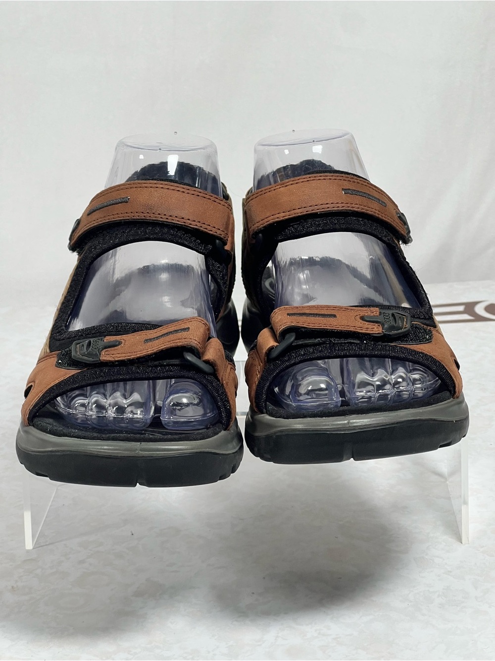 Ecco Hiking Yucatan Sandal Velcro Straps Brown Black US 6.5 Women’s Size 37 - Picture 6 of 11